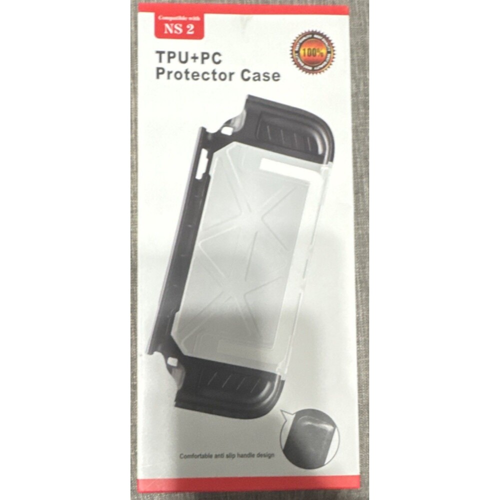 Nintendo Switch 2 Black/Clear TPU PC Anti-Scratch Dustproof Console Shell Case